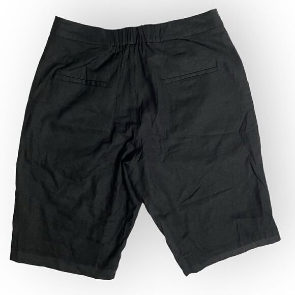 Universal Standard Attis/Paloma Stretch Linen Bermuda Short Black - Picture 2 of 8